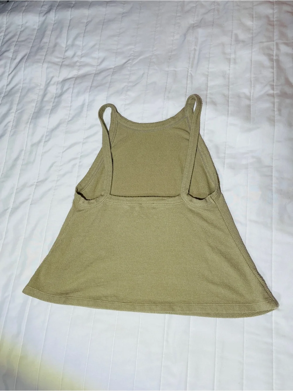 Free People Olive Ribbed Swing Tank